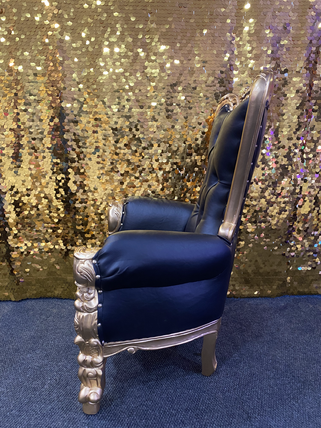 Kid's Throne Chair Gold/Black