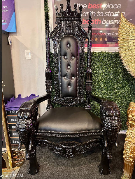 Elephant Crown Chair: Black/Black