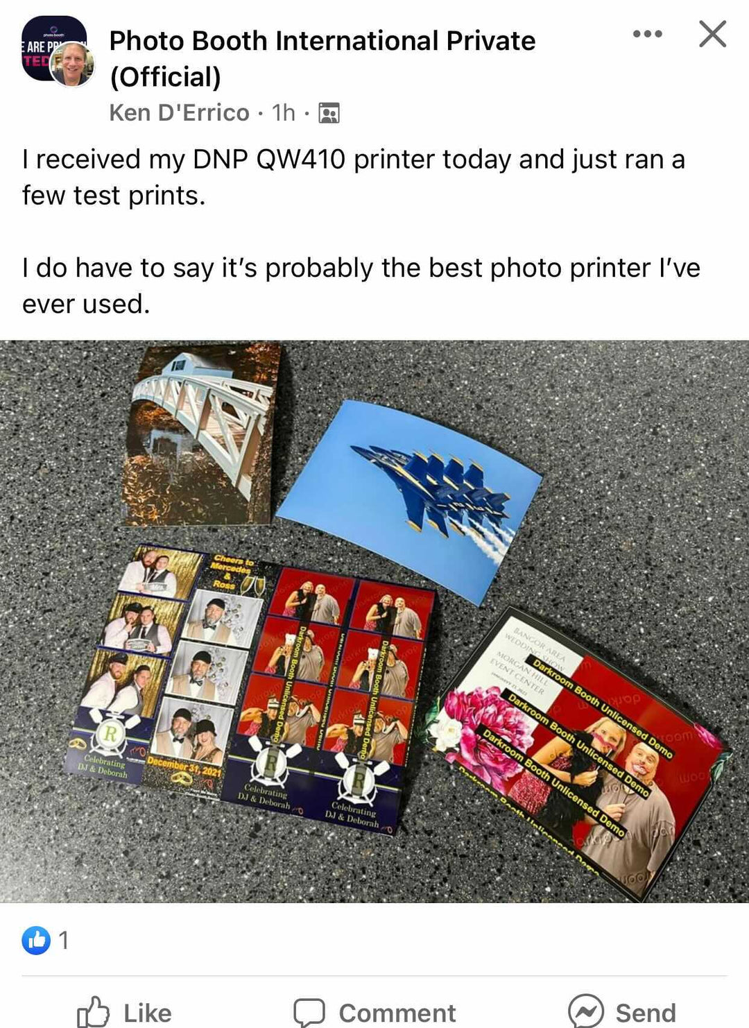 DNP QW410 Photo Booth Printer - No cutting option