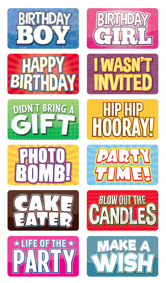 Load image into Gallery viewer, Birthday Photo Booth Props