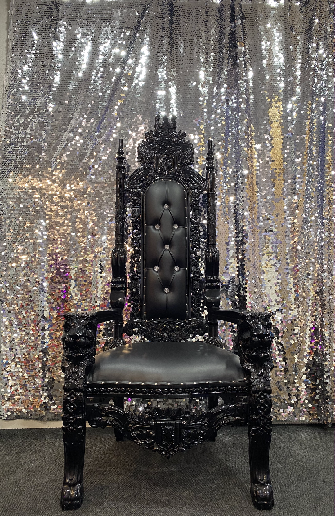 Tiger King Throne Chair Black/Black
