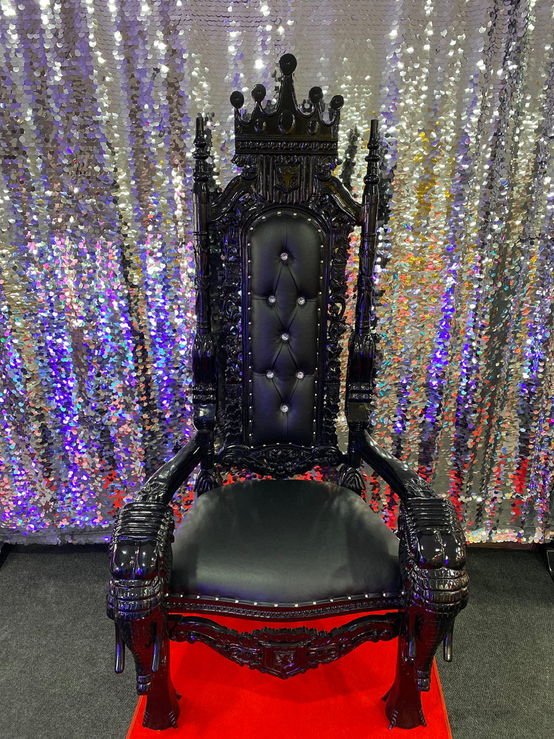 Load image into Gallery viewer, Elephant Crown Chair: Black/Black
