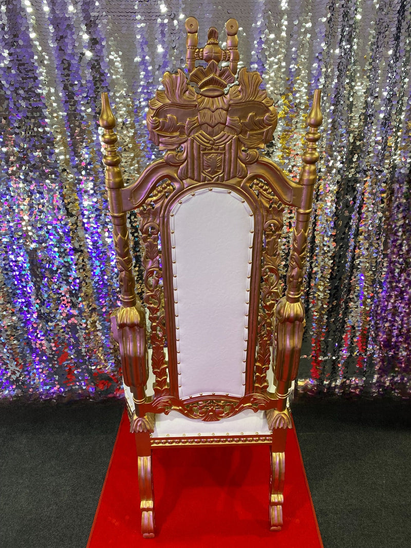 Load image into Gallery viewer, Tiger King Throne Chair Gold/White
