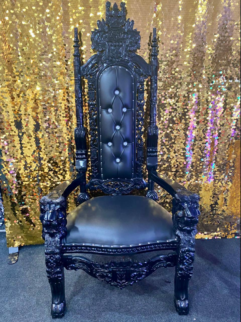 Tiger King Throne Chair Black/Black