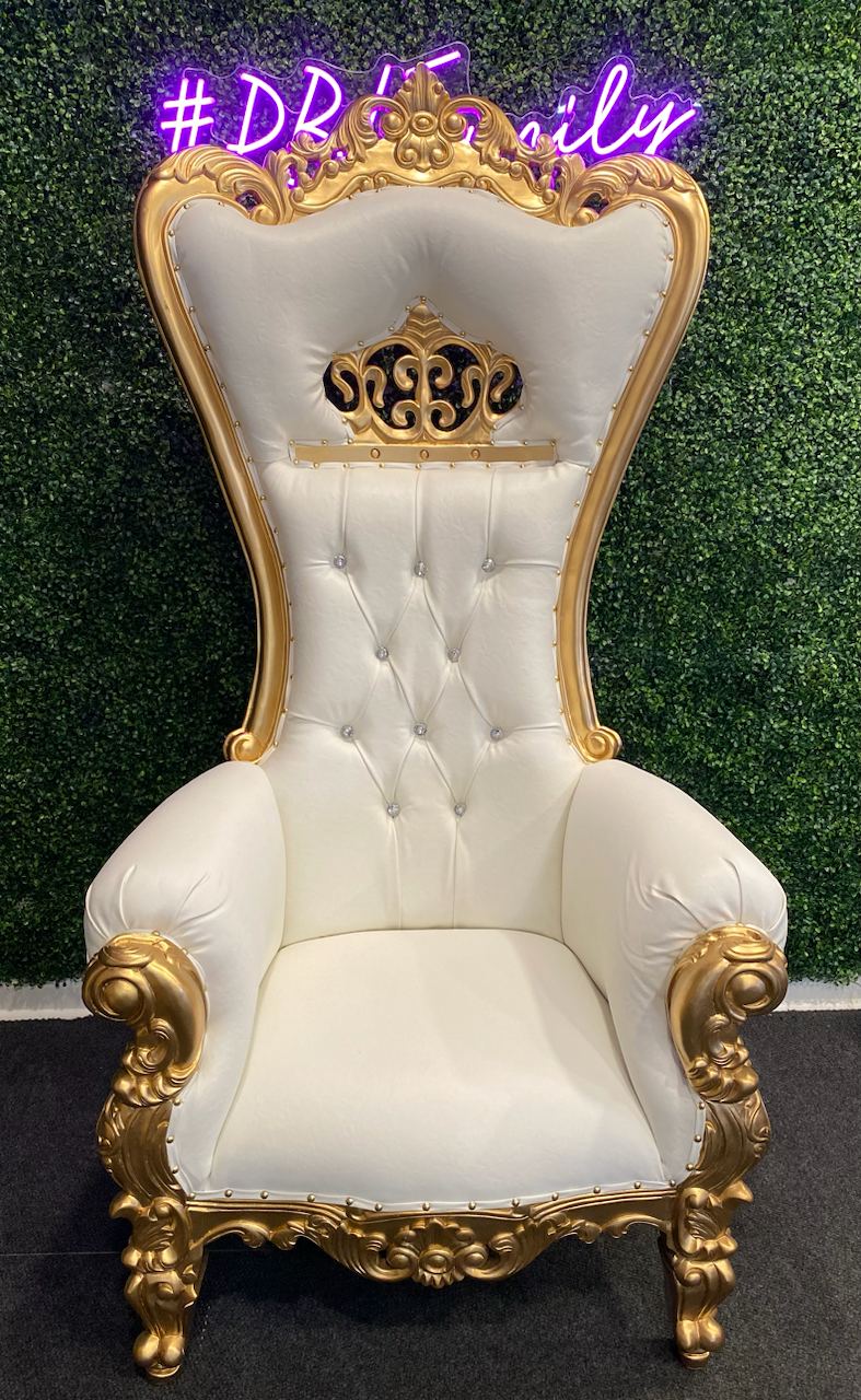 Crown Chair Gold/white