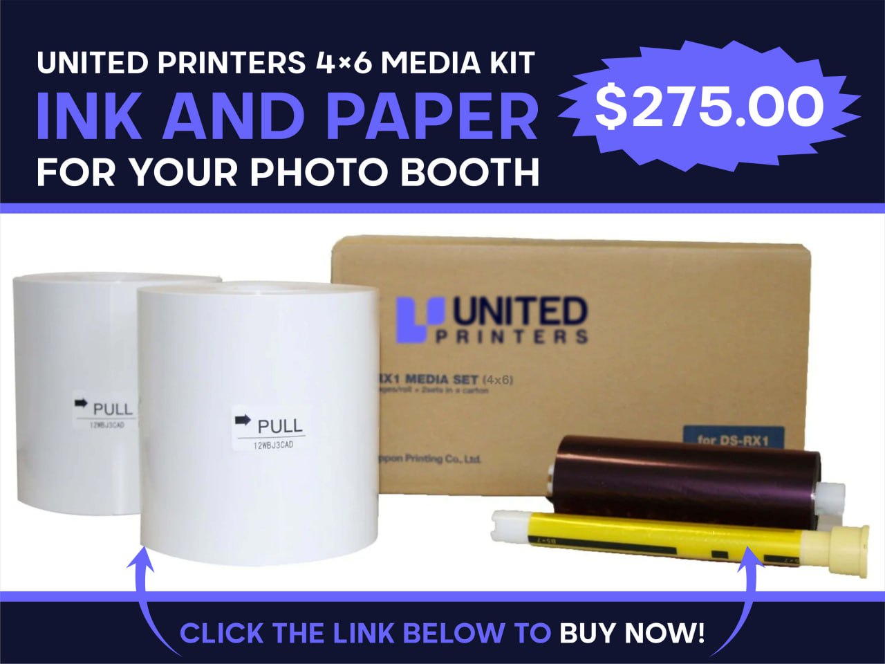 UNITED PRINTERS 4×6 Media Kit - Ink And Paper For Your Photo Booth ...