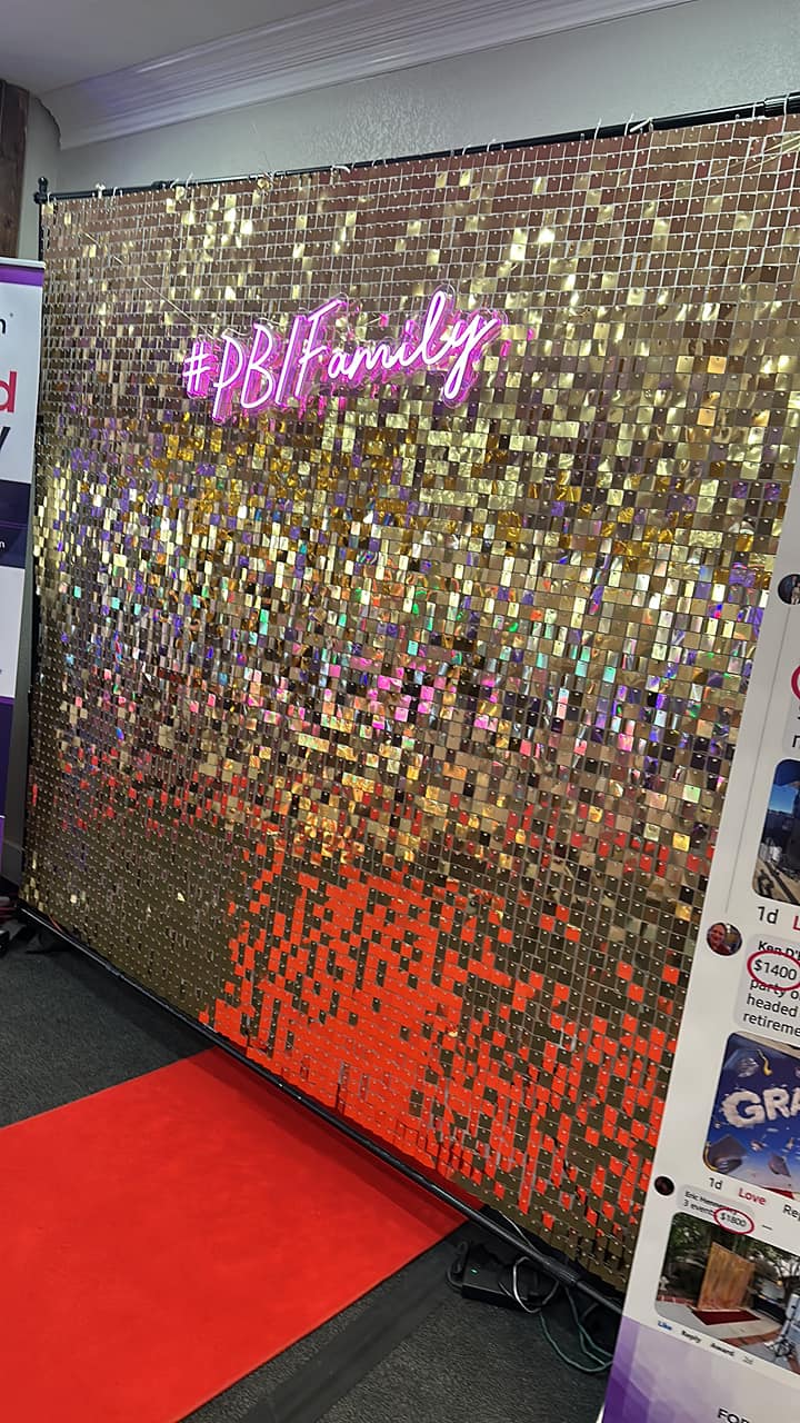 GOLD SHIMMER WALL & BACKDROP STAND | Free Shipping