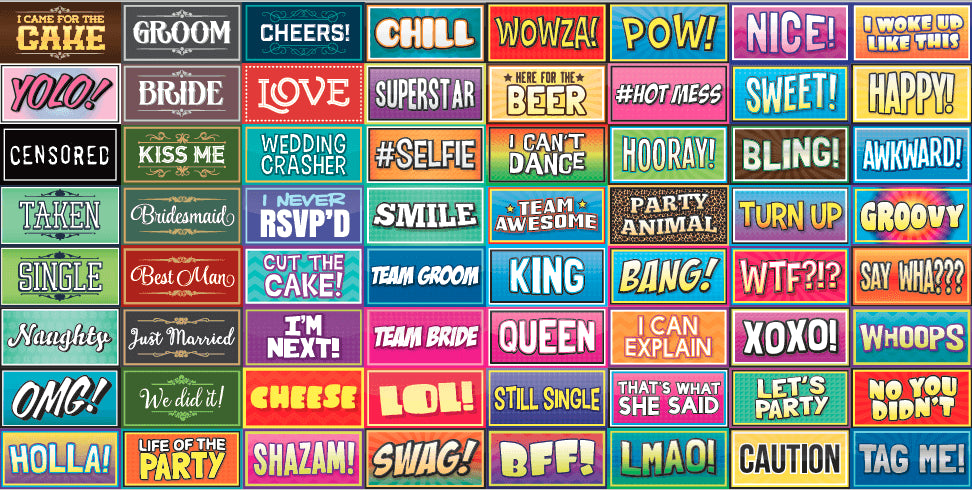 Photo booth on sale props and signs