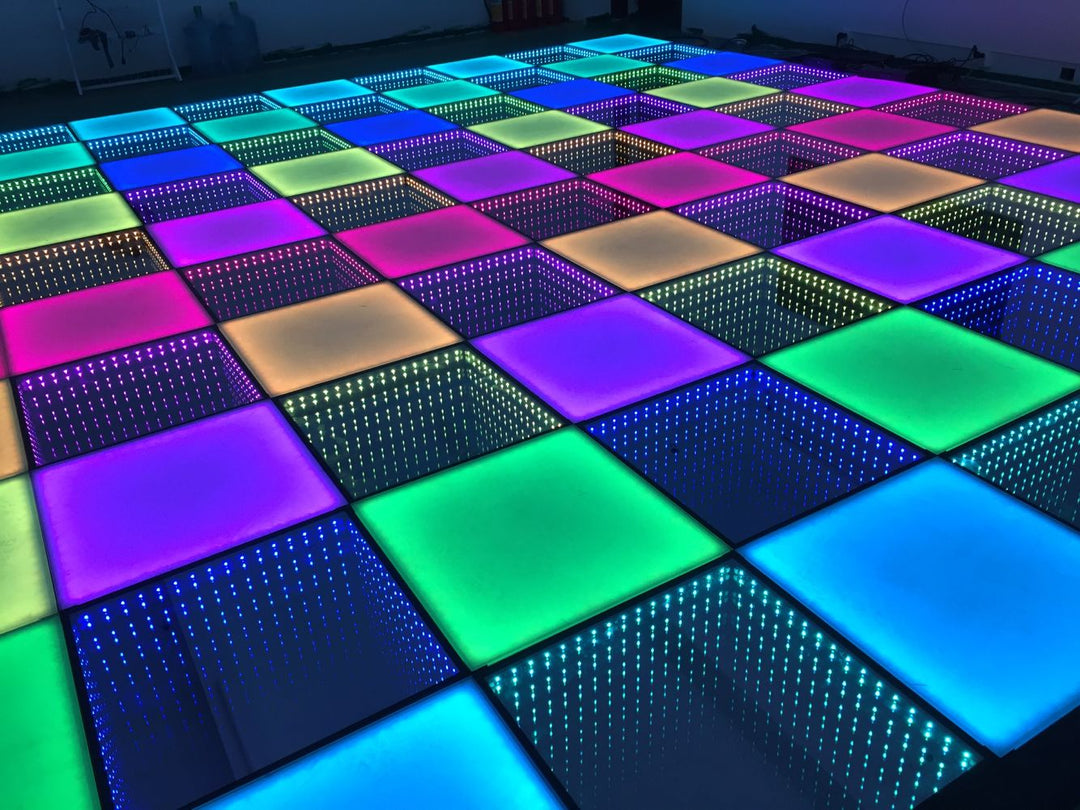 illuminated colorful disco dance floor tiles Stock Illustration