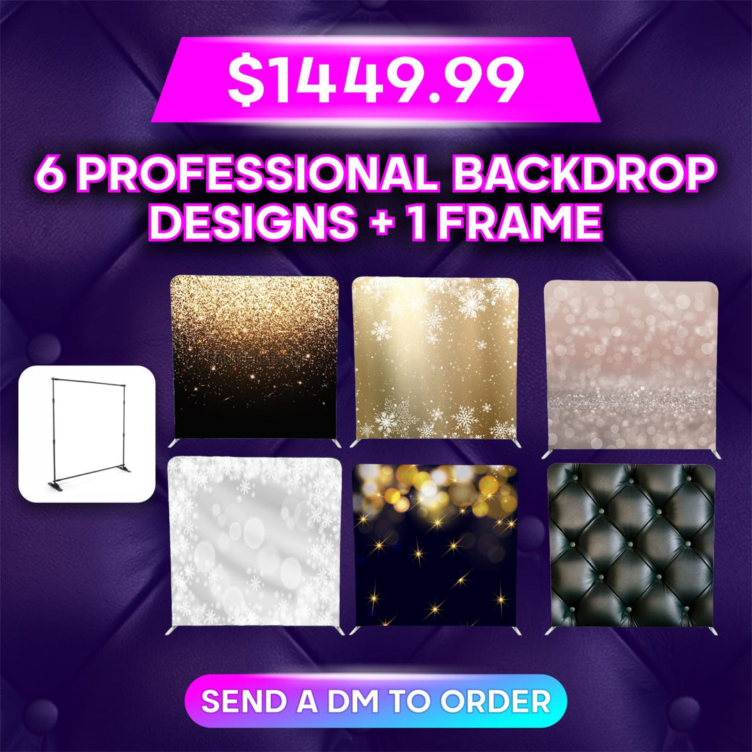 6 Professional Backdrop designs + 1 Frame